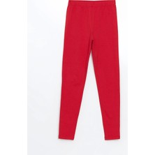 LC Waikiki Lcw Kids Kırmızı Beli Lastikli Kız Çocuk Tayt