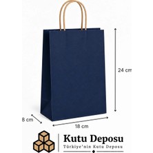 Kutu Deposu 18X24X8 cm Kraft Lacivert Poşet (25 Adet)