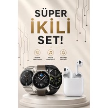 Hace Bazaar Akıllı Saat ve Kulaklık Seti Dokunmatik Ekran 5.0 Bluetooth Bağlantılı Sesli Görüşme