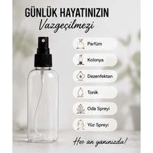 Kozpak 10 Adet 30 ml Şeffaf Plastik Sprey Şişe Siyah Parmak Spreyli Kolonya Dezenfektan Tonik Için