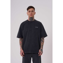 Machinist Clothing Erkek Yıkamalı Basic Oversize Tişört Antrasit