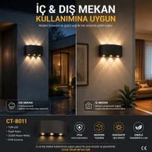 Cata CT-8011 Haiti 10W LED Duvar Apliği Çift Yönlü Günışığı Siyah Kasa IP44 Iç Dış Mekan