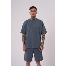 Machinist Erkek Yıkamalı Relaxed Tişört Gri