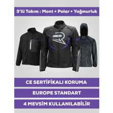 Revo Sparrow Mor Kadın Motosiklet Montu 3 Katmanlı 4 Mevsim Ce Korumalı Reflektörlü