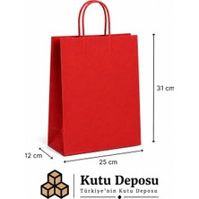 Kutu Deposu 25X31X12 cm Kraft Kırmızı Poşet (25 Adet)