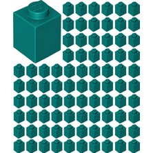 LEGO Yedek Parçalar: Duvar Parçası: 100 Adet 1x1 Turkuaz 3005 - Parts: Brick: 100 Piece 1x1 Dark Turquoise 3005