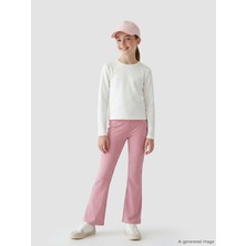 LC Waikiki Lcw Kids Pembe Beli Lastikli Ispanyol Paça Kız Çocuk Tayt