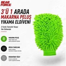 Robeve Bear Force 3’ü 1 Arada Makarna Peluş Mikrofiber Araç Yıkama Eldiveni – Böcek Temizleme Yüzeyli, Çiziksiz Oto Yıkama Eldiveni, Yüksek Köpük Tutucu Kir Hapsedici Mikrofiber Temizlik Eldiveni