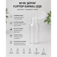 Kozpak 10 Adet 50 ml Şeffaf Fliptop Kapaklı Plastik Şişe Kolonya Dezenfektan Tonik Için