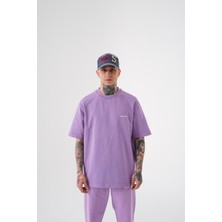 Machinist Erkek Yıkamalı Relaxed Tişört Mor