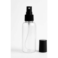 Kozpak 2 Adet 30 ml Şeffaf Plastik Sprey Şişe Siyah Parmak Spreyli Kolonya Dezenfektan Tonik Için