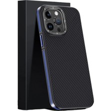Aydogan's Joko Apple Iphone 15 Pro Kılıf Aramid 600D Kevlar Karbon Fiber Magsafe Kapak - Lacivert