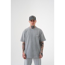 Machinist Erkek Yıkamalı Relaxed Tişört Gri