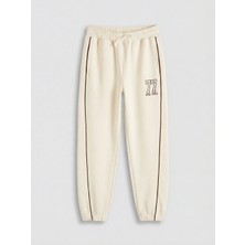 LC Waikiki Lcw Kids Ekru New York Baskılı Erkek Çocuk Jogger Eşofman Altı