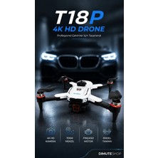 Dimute Shop T18P 4K Hd Drone Fpv Kamera Fırçasız Motor 700M Menzil Engel Tanıma Katlanabilir