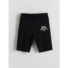 LC Waikiki Lcw Kids Siyah Beli Lastikli Kız Çocuk Kısa Tayt