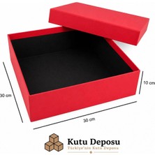 Kutu Deposu 30X30X10 cm Hediye Kutusu-Kırmızı
