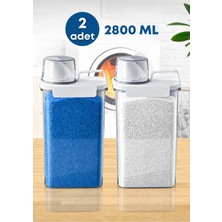 Ahlat Store 2 Adet Sızdırmaz Depolama Erzak Bakliyat Deterjan Saklama Kutusu- Ölçekli Kap 2800 ml