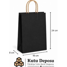 Kutu Deposu 18X24X8 cm Kraft Siyah Poşet (25 Adet)