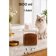 Ahlat Store 1800ML Kedi Maması Saklama Kabı Sızdırmaz Çift Contalı Ölçekli Geniş Hazneli Bpa Free