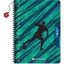 Keskin Color Keskin 16,5 x 22,5 Çizgili Karton Kapak Charmlı Futbol Defter - Yeşil