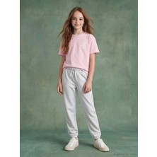 LC Waikiki Lcw Kids Gri Beli Lastikli Kız Çocuk Jogger Eşofman Altı