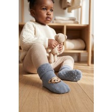 Bony Socks Bebek Desenli Havlu Soket Çorap Mavi