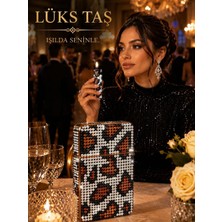Lüks Taş Taşlarla İşlenmiş Kısa Slim Sigara Kutusu ve Çakmak Şık Hediye Seçeneği