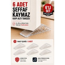 Open City 6 Adet Şeffaf Silikon Kapı Altı Stoperi Kaydırmaz Kapı Durdurucu 12 cm Kapı Sabitleyici