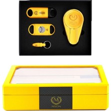 Myon Paris Myon Camlı Mini Humidor Puro Kutusu Sarı 20's 4'lü Puro Aksesuar Seti