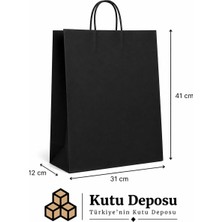 Kutu Deposu 31X41X12 cm Kraft Siyah Poşet (25 Adet)