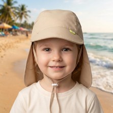 Benitto Kids Ense Korumalı Boyundan Bağlamalı Uv 50 Güneş Koruyucu Terletmeyen Bebek Çocuk Deniz Şapkası BNT7043