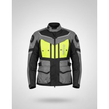 Revo Stork Neon Sarı 4 Mevsim Unisex Motosiklet Montu Ce Korumalı Reflektörlü