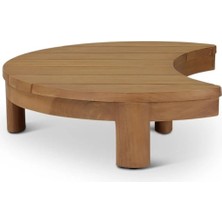 Ambon Tik Ağacından Dış Mekan Doğal Sehpa 90X70 cm
