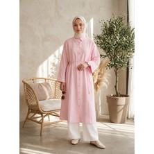 Miostil Ön Nevrür Detay  Uzun Tunik-Pembe