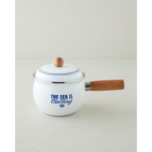 English Home Blue Horizon Emaye Sos Tenceresı 1,6l Beyaz