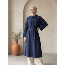 Miostil Ön Nevrür Detay  Uzun Tunik-Lacivert