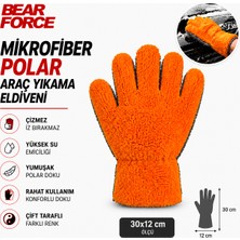 Robeve Bear Force Mikrofiber Polar Araç Yıkama Eldiveni – 5 Parmaklı Çift Taraflı Oto Yıkama Eldiveni, Yüksek Su Emici Polar Mikrofiber Temizlik Eldiveni, Çiziksiz ve Iz Bırakmayan Araç Bakım Eldiveni