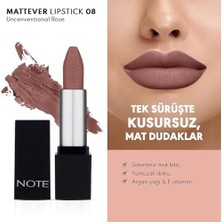 Gndz Store Cosmetics Mattever Lipstick 08 Unconventional Rose Yarı Mat Bitişli Ruj, Koyu Nude