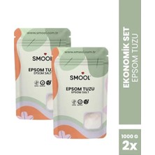 Gndz Store Epsom Tuzu 2'li Set (2X1000 Gr) Ingiliz Tuzu Katkısız, Banyo Tuzu Ayak Banyosu Peeling 2 kg
