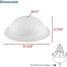 Gndz Store 25016-65-1, Sıva/yarı Gömme Montaj Alabaster Cam Gölge, 1/2 Inç Orta Delik, 11-3/4" Çap x 3-7/8" Yükseklik
