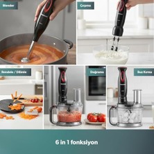 Gndz Store Functionall 2851H Mutfak Robotu Siyah Kırmızı
