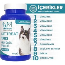 YF Tekstil Ambalaj Muvicado Kedi Ödül Tableti Multi Vitamin Kedi Tüy Tüyü Bakımı Kedi Ödülü Kedi Ödül Maması