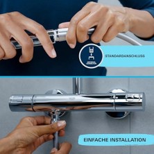 Gndz Store Start 110 El Duşu, 3 Akışlı (Masaj, Yağmur & Jet), Smartswitch, 110MM Yuvarlak Duş Başlığı, Silikon Halka, Kireç Önleyici Sistem, Krom, 26031001