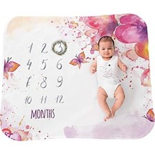 Gndz Store Tasarımlı Doğum Hediyesi Aylık Konsept Fotoğraf Battaniyesi 100X120 cm
