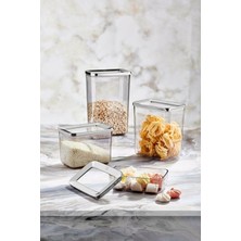 Gndz Store Dikdörtgen Saklama Kabı, Füme 4'lü Set