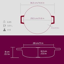 Gndz Store Lava Metal Premium Serisi - Döküm Çok Amaçlı Tencere, Yuvarlak, 28 Cm, Majolik Mor