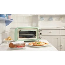 Gndz Store Ariete Fırın Yeşil 0979/04 - Pizza Fırını, 1380 Watt, 18 Litre Kapasite, 3 Pişirme Fonksiyonu, Paslanmaz Çelik Hazne, 60 Dakika Zamanlayıcı, Çift Cam, 230°C Ye Kadar Sıcaklık, Kolay Temizleme