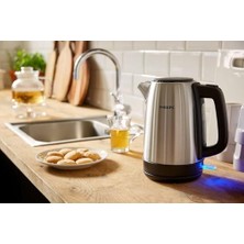 Gndz Store Daily Çelik Su Isıtıcı - 1.7l, 2200W, Işıklı Gösterge, 360° Döner Taban, Mikro Gözenekli Filtre, Yassı Isıtma Yüzeyi, Yaylı Kapak, Enerji Tasarruflu, Güvenli Tasarım (HD9350/90)