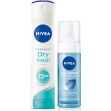 Gndz Store Dry Fresh Kadın Sprey Deodorant, 150 ml + Yüz Yıkama Köpüğü Canlandırıcı, Normal Ciltler 150 Ml, Derinlemesine Yüz Temizleme, Saf Su, Çiçeği